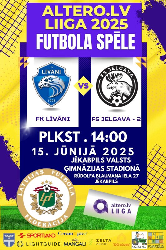 Altero līga 2025 futbola spēle