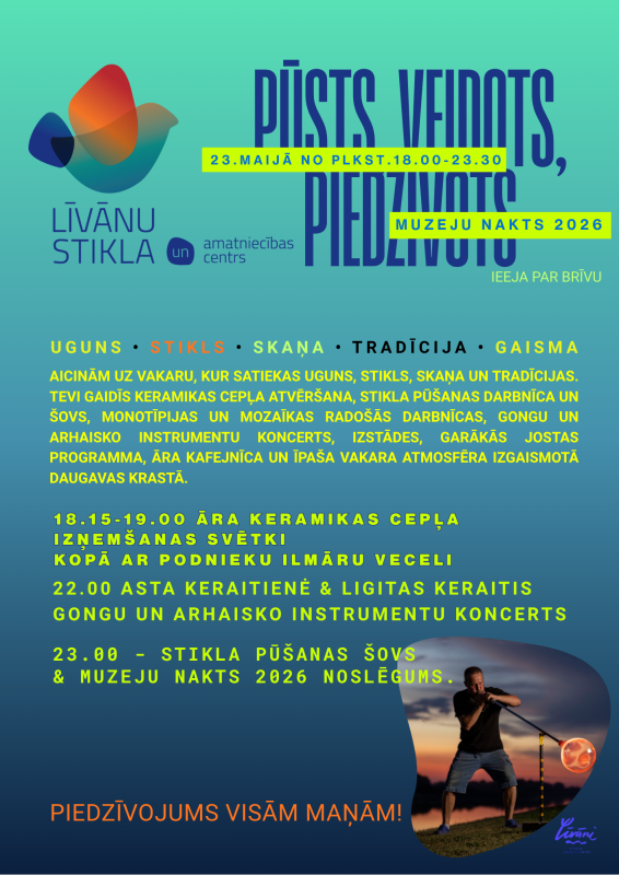 Muzeju nakts 2026 Līvānos – “Pūsts, veidots, piedzīvots”