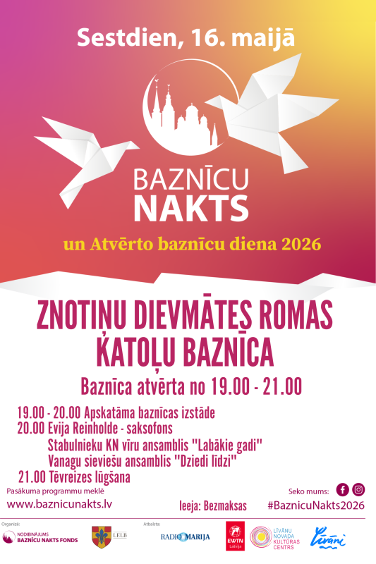 Baznīcu nakts un Atvērto durvju diena 2026