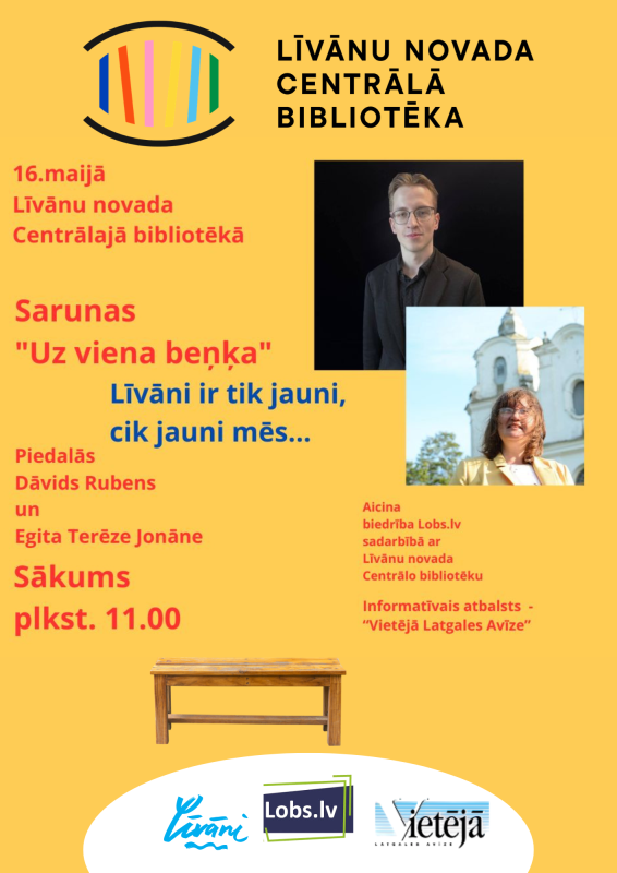 Uz viena beņķa. Līvāni ir tik jauni, cik jauni mēs.