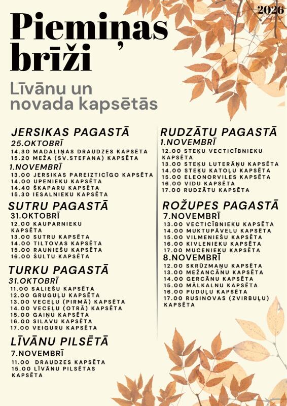 Piemiņas brīži Līvānu un novada kapsētās
